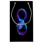 Neon Infinity Symbool met gloeiende Hummingbird Klein Cadeauzakje (Achterkant)