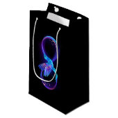 Neon Infinity Symbool met gloeiende Hummingbird Klein Cadeauzakje (Voorkant Gekanteld)