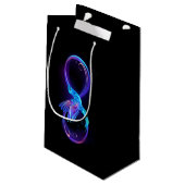 Neon Infinity Symbool met gloeiende Hummingbird Klein Cadeauzakje (Achterkant Gekanteld)