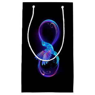 Neon Infinity Symbool met gloeiende Hummingbird Klein Cadeauzakje