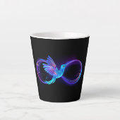 Neon Infinity Symbool met gloeiende Hummingbird Latte Mok (Voorkant)