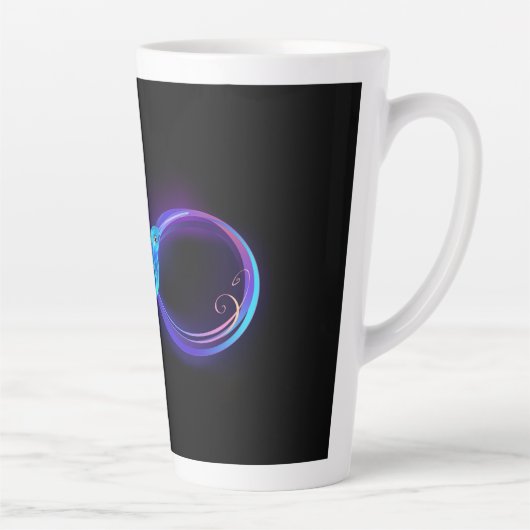 Neon Infinity Symbool met gloeiende Hummingbird Latte Mok (Rechts)