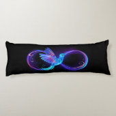 Neon Infinity Symbool met gloeiende Hummingbird Lichaamskussen (Achterkant)