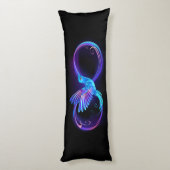 Neon Infinity Symbool met gloeiende Hummingbird Lichaamskussen (Achterkant (Verticaal))