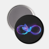Neon Infinity Symbool met gloeiende Hummingbird Magneet (Voorkant / Achterkant)