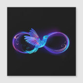 Neon Infinity Symbool met gloeiende Hummingbird Magnetische Uitnodiging (Voorkant)