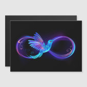 Neon Infinity Symbool met gloeiende Hummingbird Magnetische Uitnodiging (Voorkant / Achterkant)