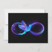 Neon Infinity Symbool met gloeiende Hummingbird Magnetische Uitnodiging (Voorkant)