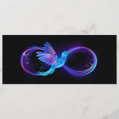 Neon Infinity Symbool met gloeiende Hummingbird Menu (Voorkant)