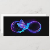Neon Infinity Symbool met gloeiende Hummingbird Menu (Voorkant / Achterkant)