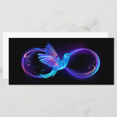 Neon Infinity Symbool met gloeiende Hummingbird Menu (Voorkant / Achterkant)