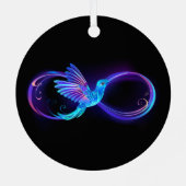 Neon Infinity Symbool met gloeiende Hummingbird Metalen Ornament (Achterkant)