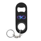 Neon Infinity Symbool met gloeiende Hummingbird Mini Flessenopener (Voorkant)