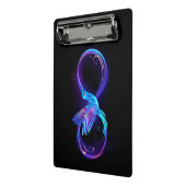 Neon Infinity Symbool met gloeiende Hummingbird Mini Klembord (Angled2)
