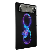 Neon Infinity Symbool met gloeiende Hummingbird Mini Klembord (Schuin)