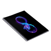 Neon Infinity Symbool met gloeiende Hummingbird Notitieboek (Rechterzijde)