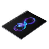 Neon Infinity Symbool met gloeiende Hummingbird Notitieboek (Linkerzijde)