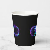 Neon Infinity Symbool met gloeiende Hummingbird Papieren Bekers (Links)