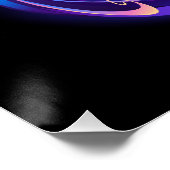 Neon Infinity Symbool met gloeiende Hummingbird Perfect Poster (Hoek)