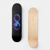 Neon Infinity Symbool met gloeiende Hummingbird Persoonlijk Skateboard (Voorkant)