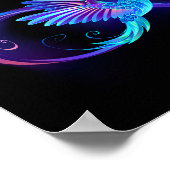 Neon Infinity Symbool met gloeiende Hummingbird Poster (Hoek)