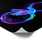Neon Infinity Symbool met gloeiende Hummingbird Poster (Hoek)