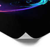 Neon Infinity Symbool met gloeiende Hummingbird Poster (Hoek)