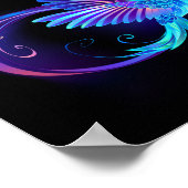 Neon Infinity Symbool met gloeiende Hummingbird Poster (Hoek)