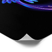 Neon Infinity Symbool met gloeiende Hummingbird Poster (Hoek)