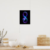 Neon Infinity Symbool met gloeiende Hummingbird Poster (Keuken)
