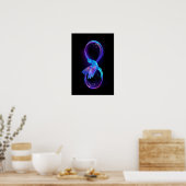 Neon Infinity Symbool met gloeiende Hummingbird Poster (Keuken)