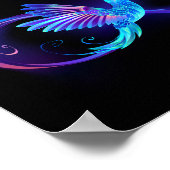 Neon Infinity Symbool met gloeiende Hummingbird Poster (Hoek)