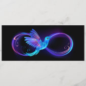 Neon Infinity Symbool met gloeiende Hummingbird Programmakaart (Voorkant)