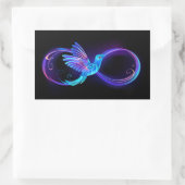 Neon Infinity Symbool met gloeiende Hummingbird Rechthoekige Sticker (Tas)