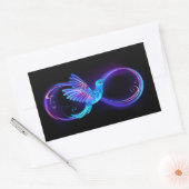 Neon Infinity Symbool met gloeiende Hummingbird Rechthoekige Sticker (Envelop)