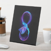 Neon Infinity Symbool met gloeiende Hummingbird Reclamebord Met Voetstuk (Insitu)