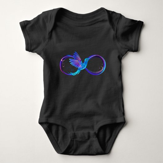 Neon Infinity Symbool met gloeiende Hummingbird Romper (Voorkant)