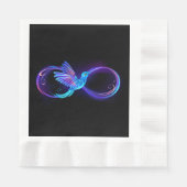 Neon Infinity Symbool met gloeiende Hummingbird Servet (Voorkant)