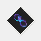 Neon Infinity Symbool met gloeiende Hummingbird Servet (Hoek)