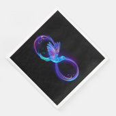 Neon Infinity Symbool met gloeiende Hummingbird Servet (Hoek)