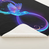 Neon Infinity Symbool met gloeiende Hummingbird Sherpa Deken (3/4)