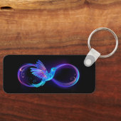 Neon Infinity Symbool met gloeiende Hummingbird Sleutelhanger (Voorkant)