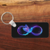 Neon Infinity Symbool met gloeiende Hummingbird Sleutelhanger (Achterkant)