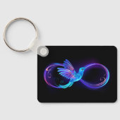 Neon Infinity Symbool met gloeiende Hummingbird Sleutelhanger (Achterkant)