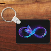 Neon Infinity Symbool met gloeiende Hummingbird Sleutelhanger (Achterkant)