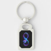 Neon Infinity Symbool met gloeiende Hummingbird Sleutelhanger (Voorkant)