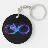 Neon Infinity Symbool met gloeiende Hummingbird Sleutelhanger (Achterkant)
