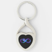 Neon Infinity Symbool met gloeiende Hummingbird Sleutelhanger (Voorkant)