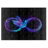 Neon Infinity Symbool met gloeiende Hummingbird Snijplank (Voorkant)