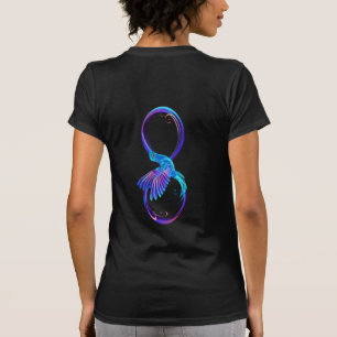 Neon Infinity Symbool met gloeiende Hummingbird T-shirt